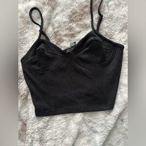 Forever 21 Dark Gray Ribbed Top